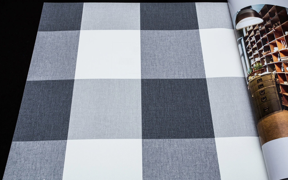 Grey Checked Wallpaper Textured