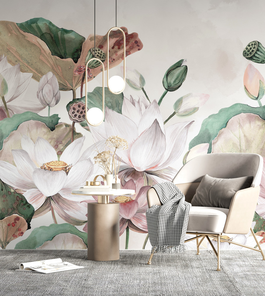 Mural - Lotus Flowers Pink (Per Sqm)