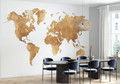 Mural - World Map Brushed Metal (Per Sqm)