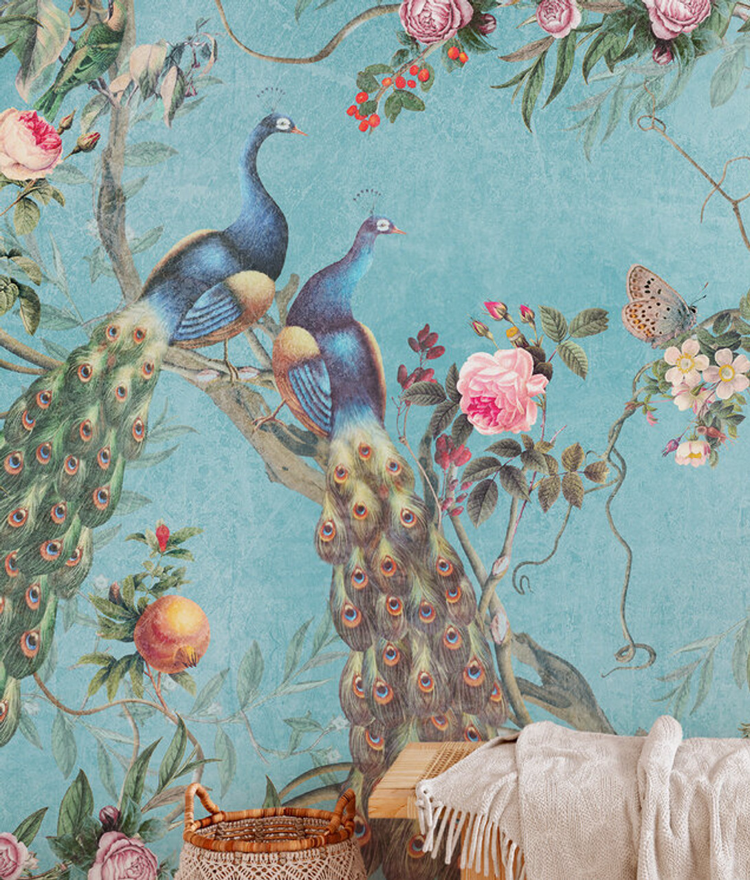 Amazing 3D Peacocks Wallpaper Mural, Custom Sizes Available – Maughon's