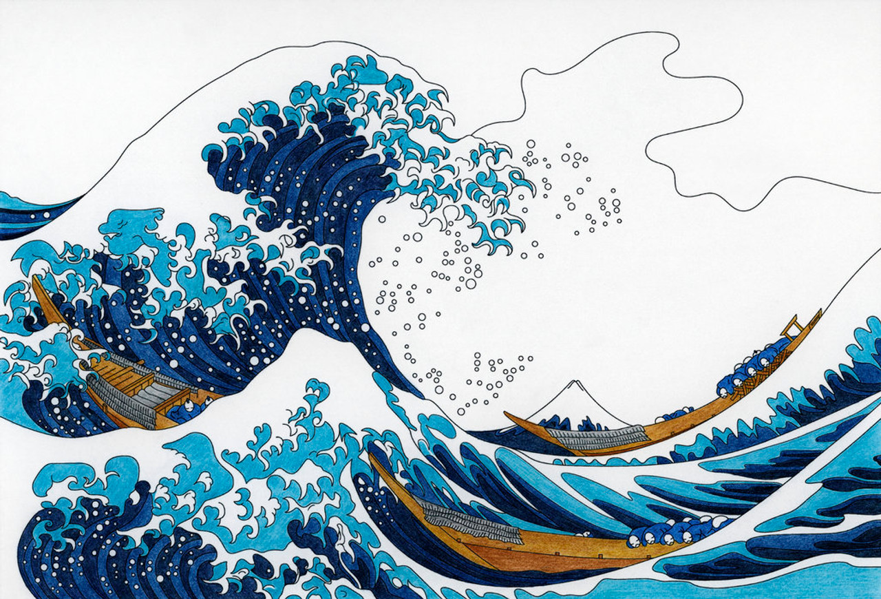 Wallpaper  The Great Wave off Kanagawa minimalism artwork digital art  blue waves 3840x2160  Francazo  1969633  HD Wallpapers  WallHere