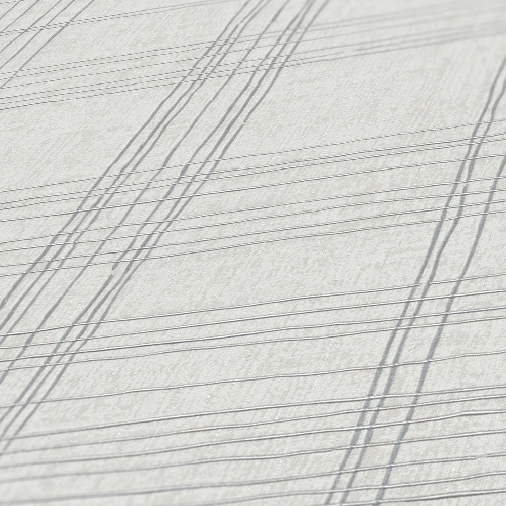 Embossed Etched Fine Line Grey Silver Wallpaper Metropolitan Stories