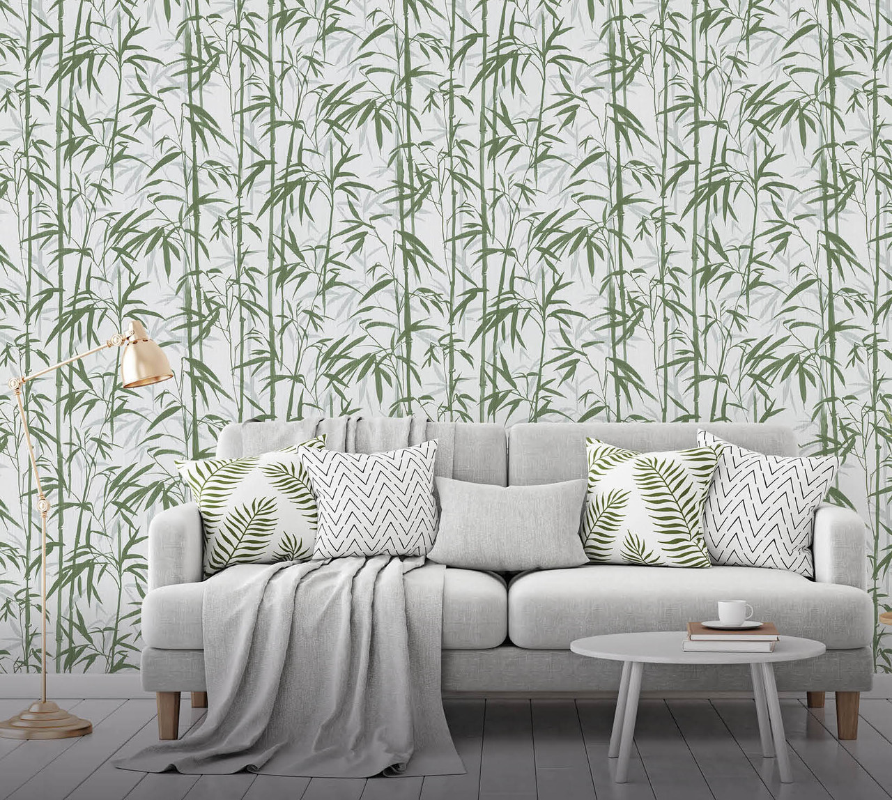 White Forest with Bamboo Tree Wallpaper Mural • Wallmur®