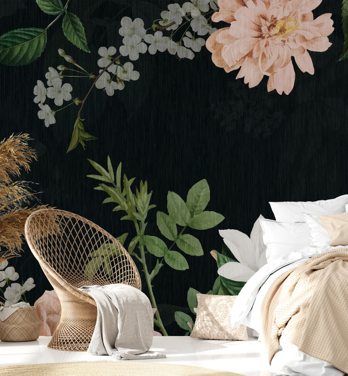 Alata Bold Floral Metallic Wallpaper| Holden| Paste the Wall Wallpaper|  Decorating Centre Online