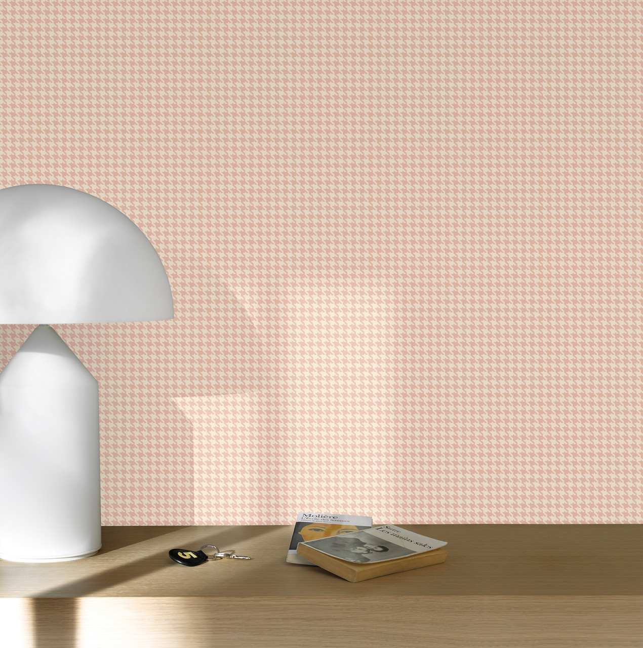 Geometric Miniature Scale Motif Pink Non Woven Wallpaper | Galerie