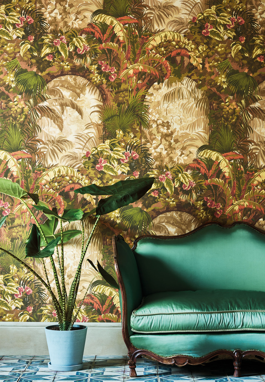 Botany Tropical Burnt Orange – trendy wallpaper – Photowall