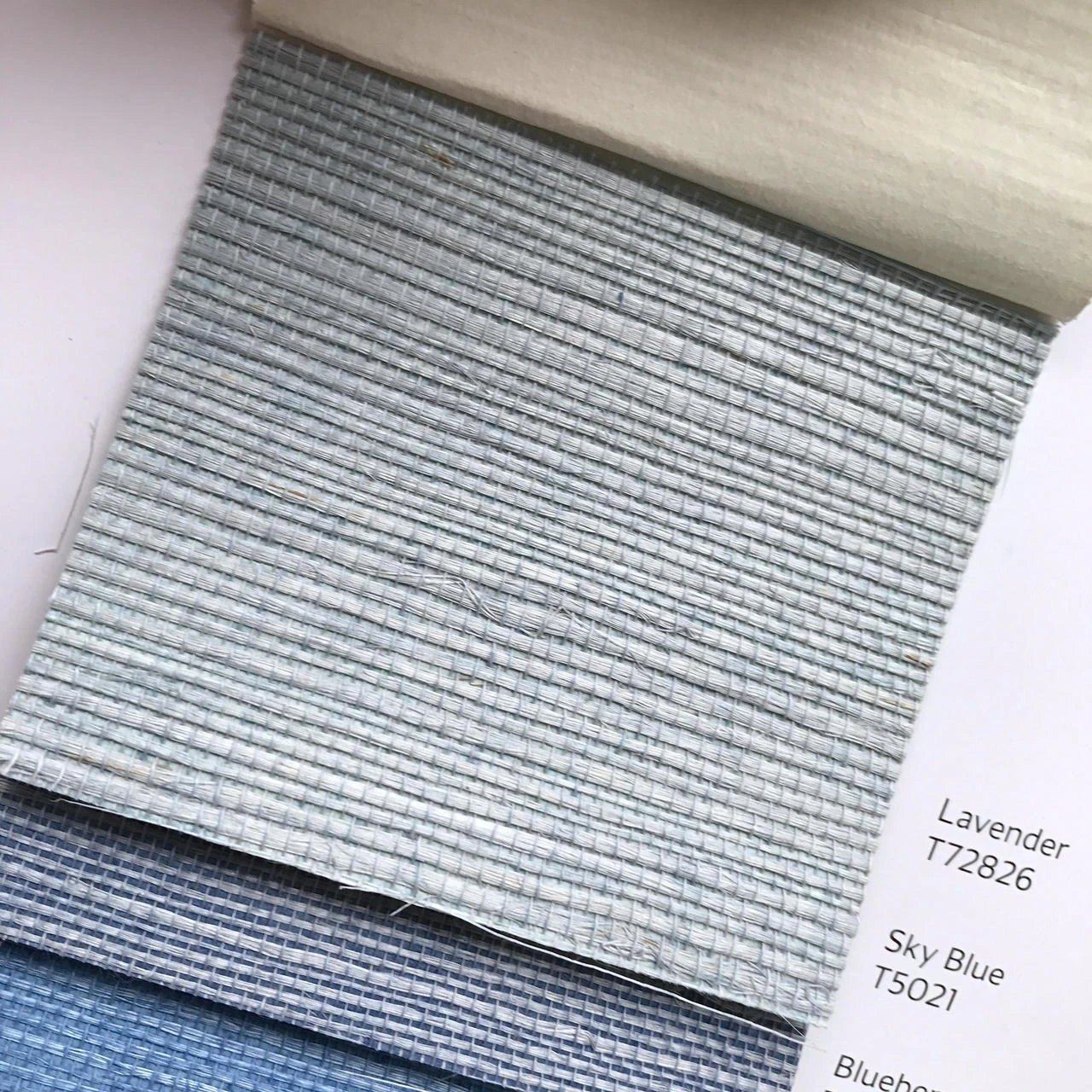 Sky Blue Grasscloth - Thibaut Shang Extra Fine Sisal Wallpaper T5021