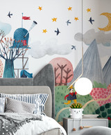 Whimsical Wonderland Fun Dreamy Watercolour Wallpaper Mural