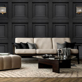 Wall Paneling Wainscotting Effect Black Vinyl Wallpaper