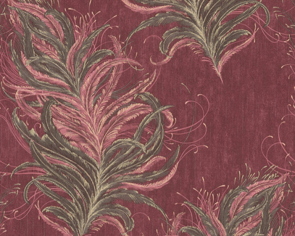 Textured Large Scale Print Red Wallpaper | AS Creation Feathers