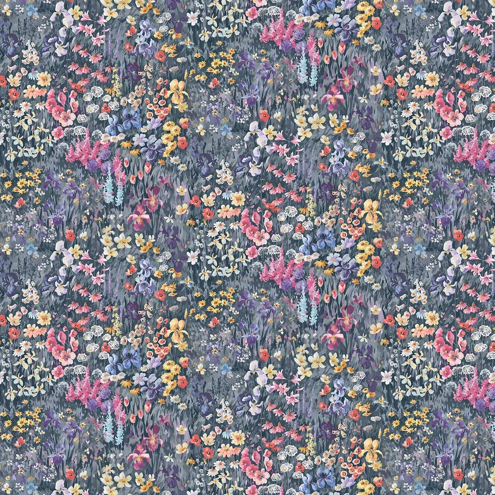 Pretty Cottage Flowers Blue Multicolour Wallpaper | Graham and Brown ...