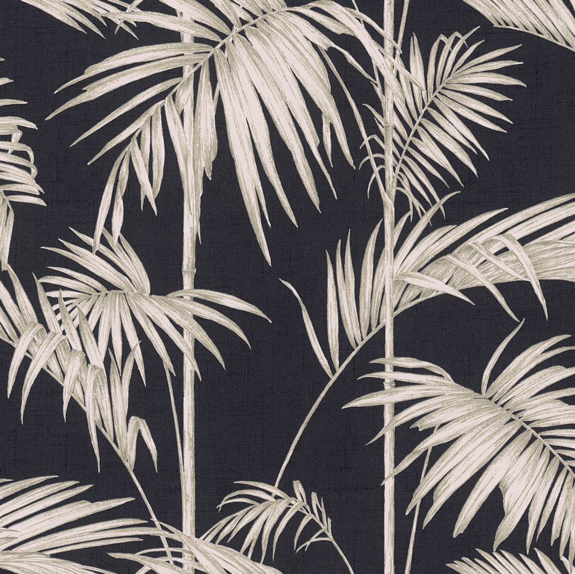 Stripe Fern Tree Wallpaper Black Neutral | Metropolitan Stories Palm