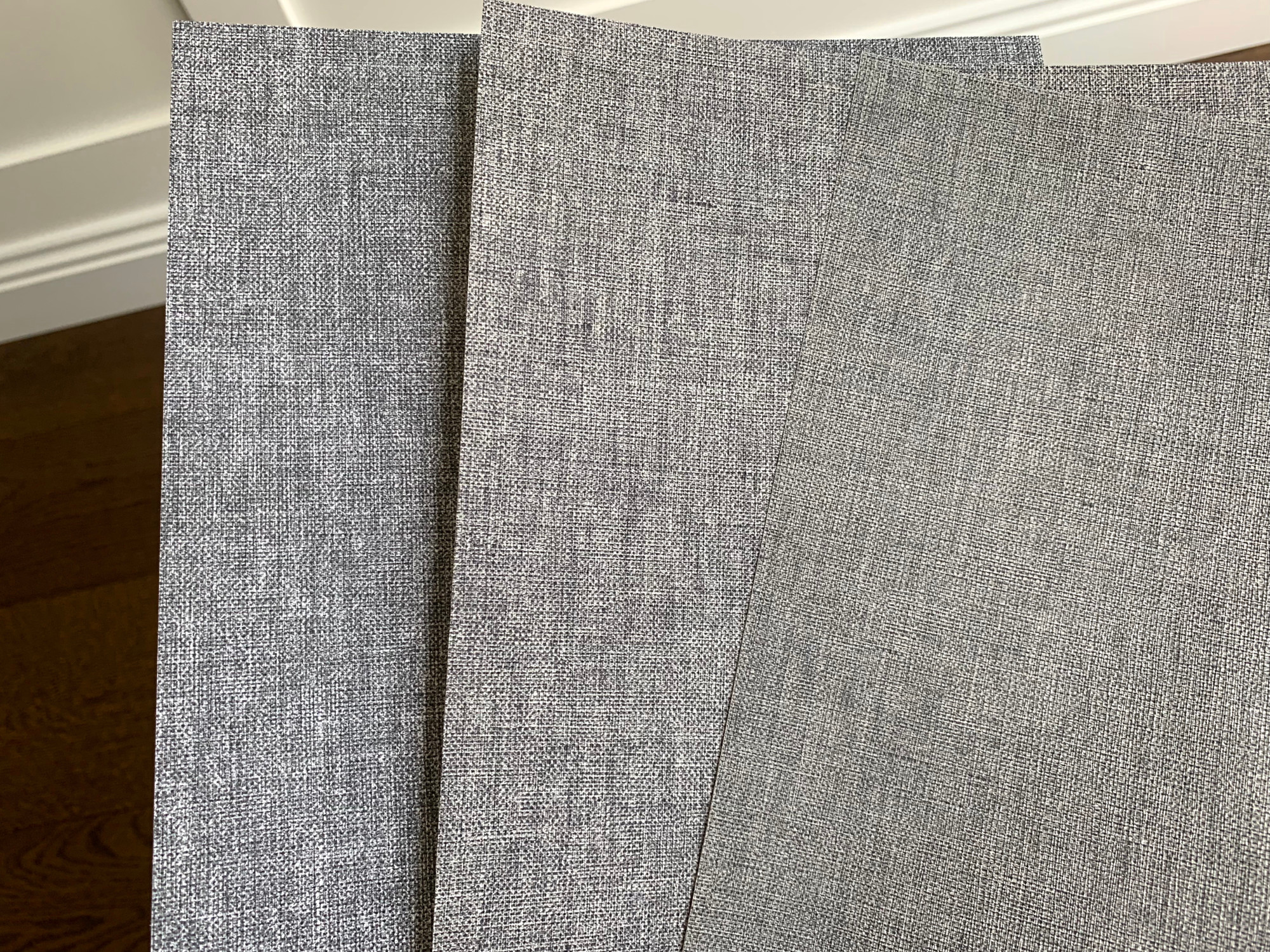 Dark Grey Linen Textured Vinyl Wallpaper Caselio