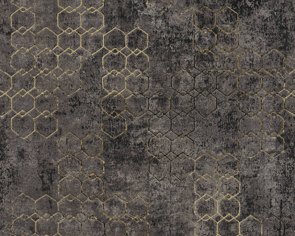 Textured Chain Black Gold Natty Polly Wallpaper Australia