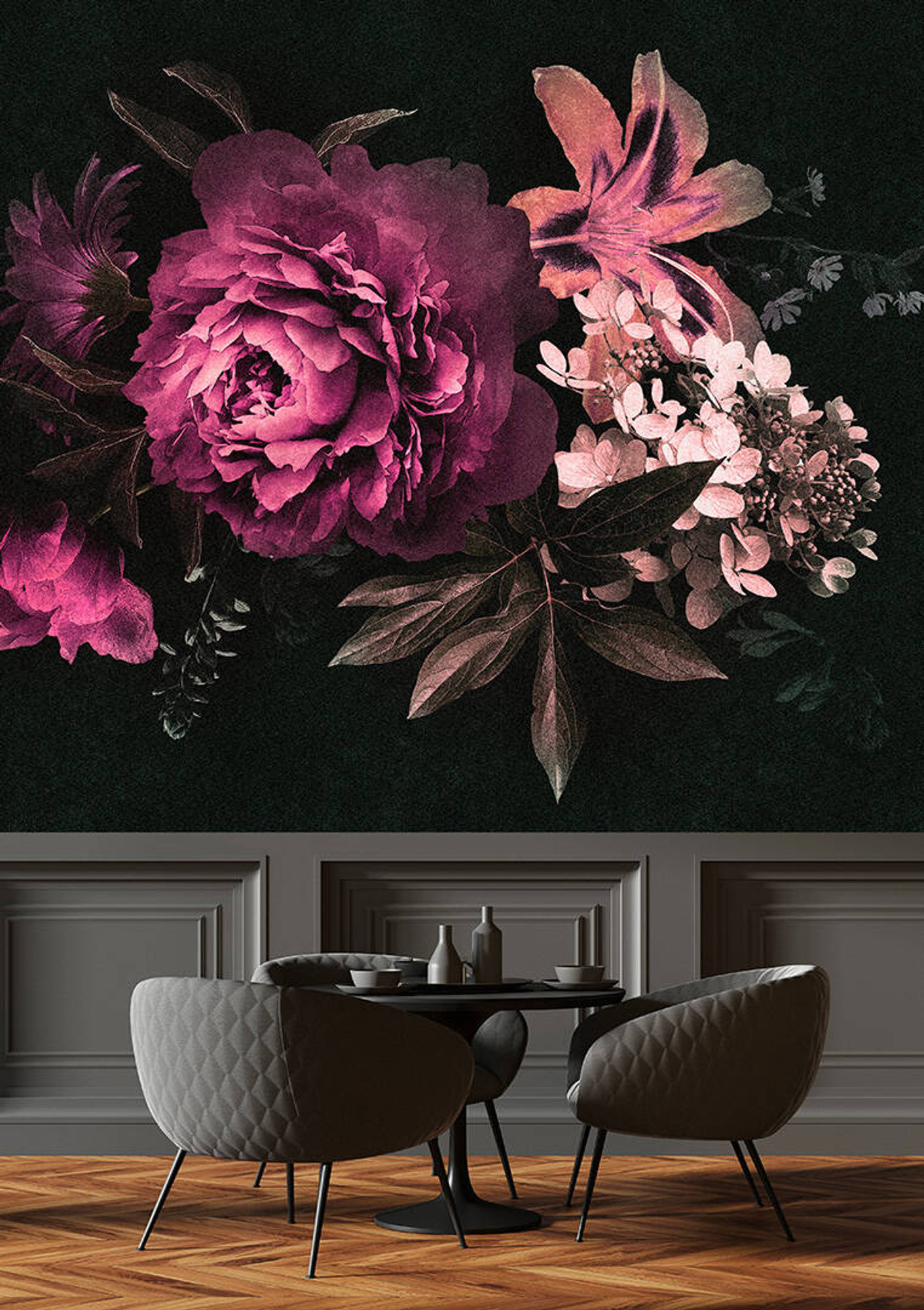 Moody Floral Wallpaper  Dark Garden Peel and Stick  The Wallberry