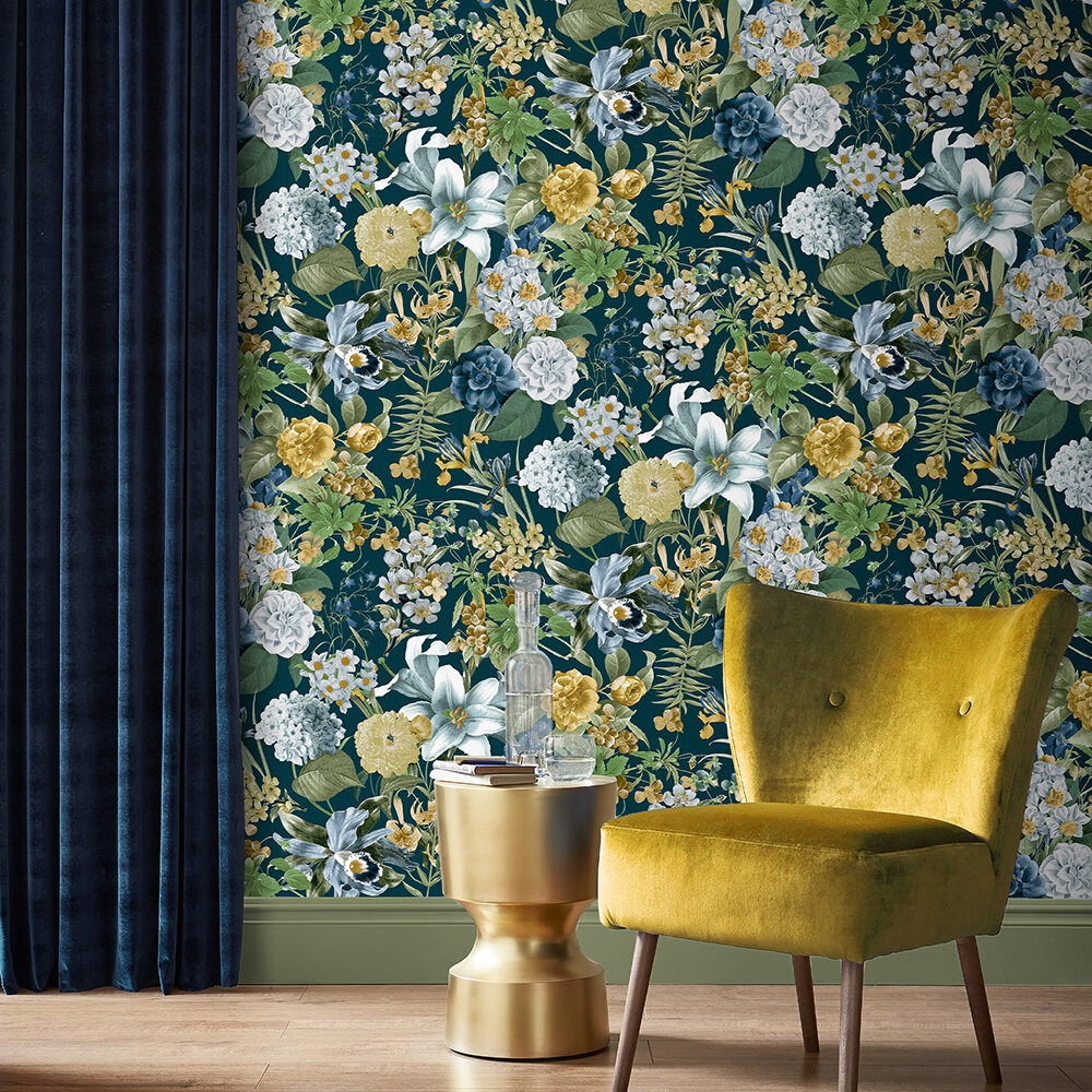 Glasshouse Floral Natty Polly Wallpaper Australia