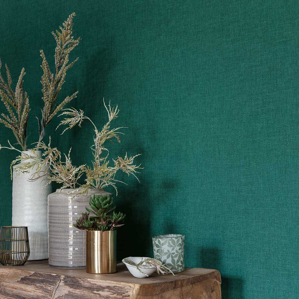 Pale Blue Linen Textured Vinyl Wallpaper Caselio