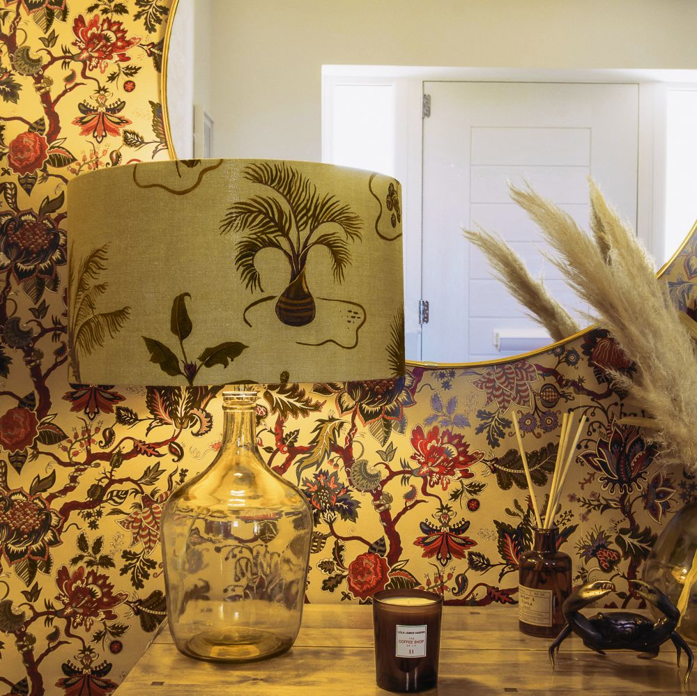 Bold Floral Paisley Style Mustard Yellow Non Woven Wallpaper Wear The