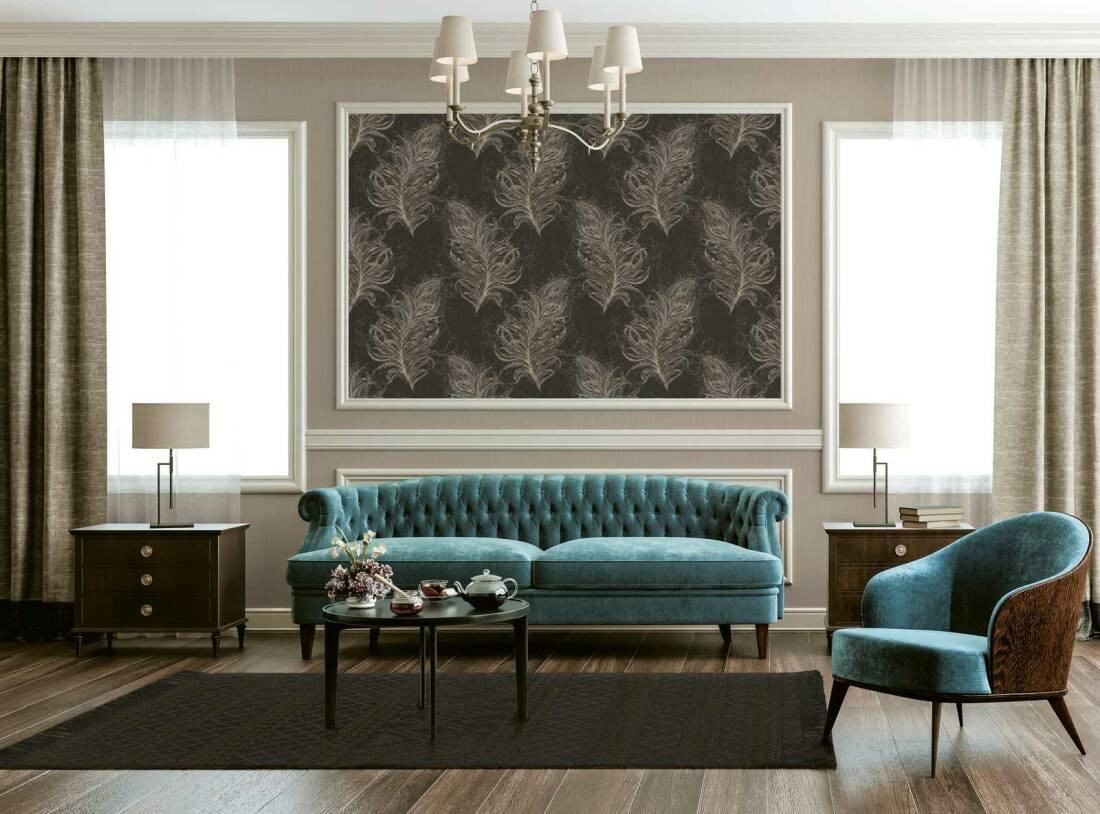 Textured Large Scale Print Red Wallpaper | AS Creation Feathers