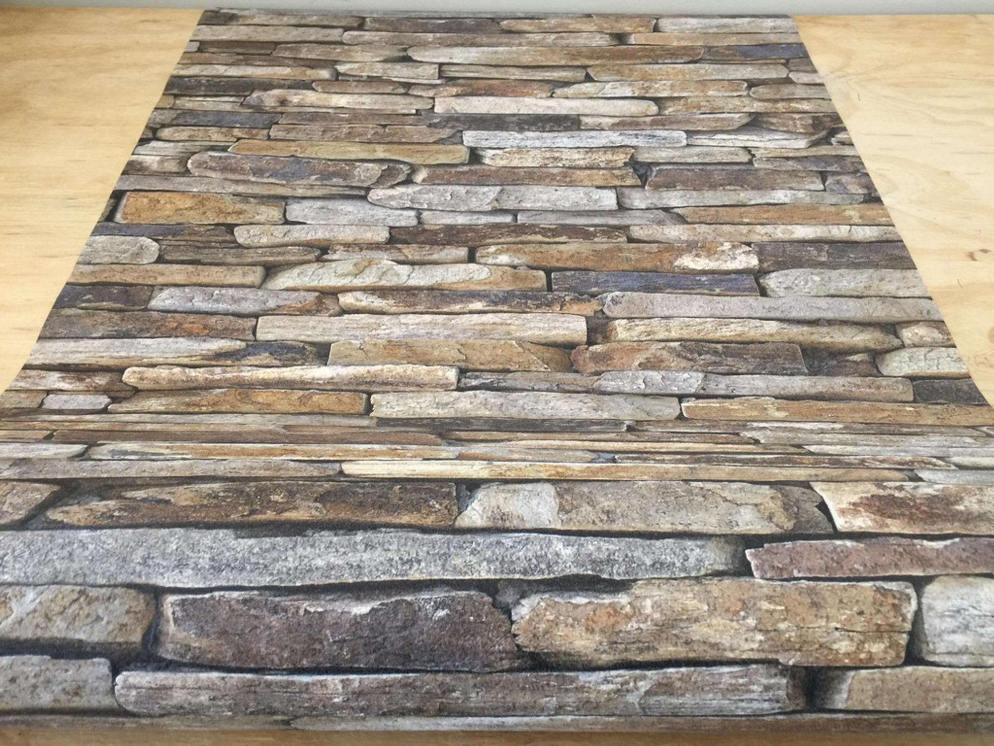 Stacked Stone Effect Textured Wallpaper