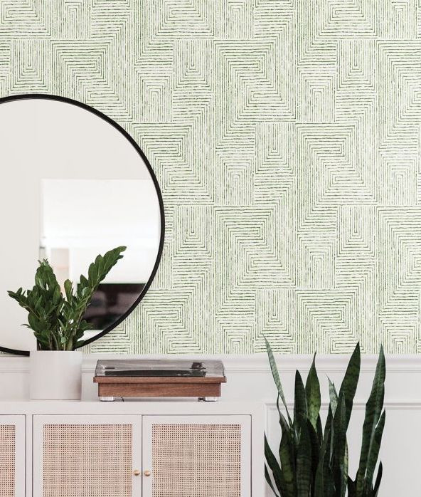 Linear Geometric Stripe Effect Coral Non Woven Wallpaper A Street