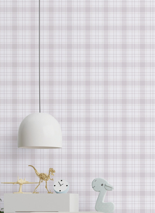 Childrens Gingham Checked White Grey Wallpaper Australia