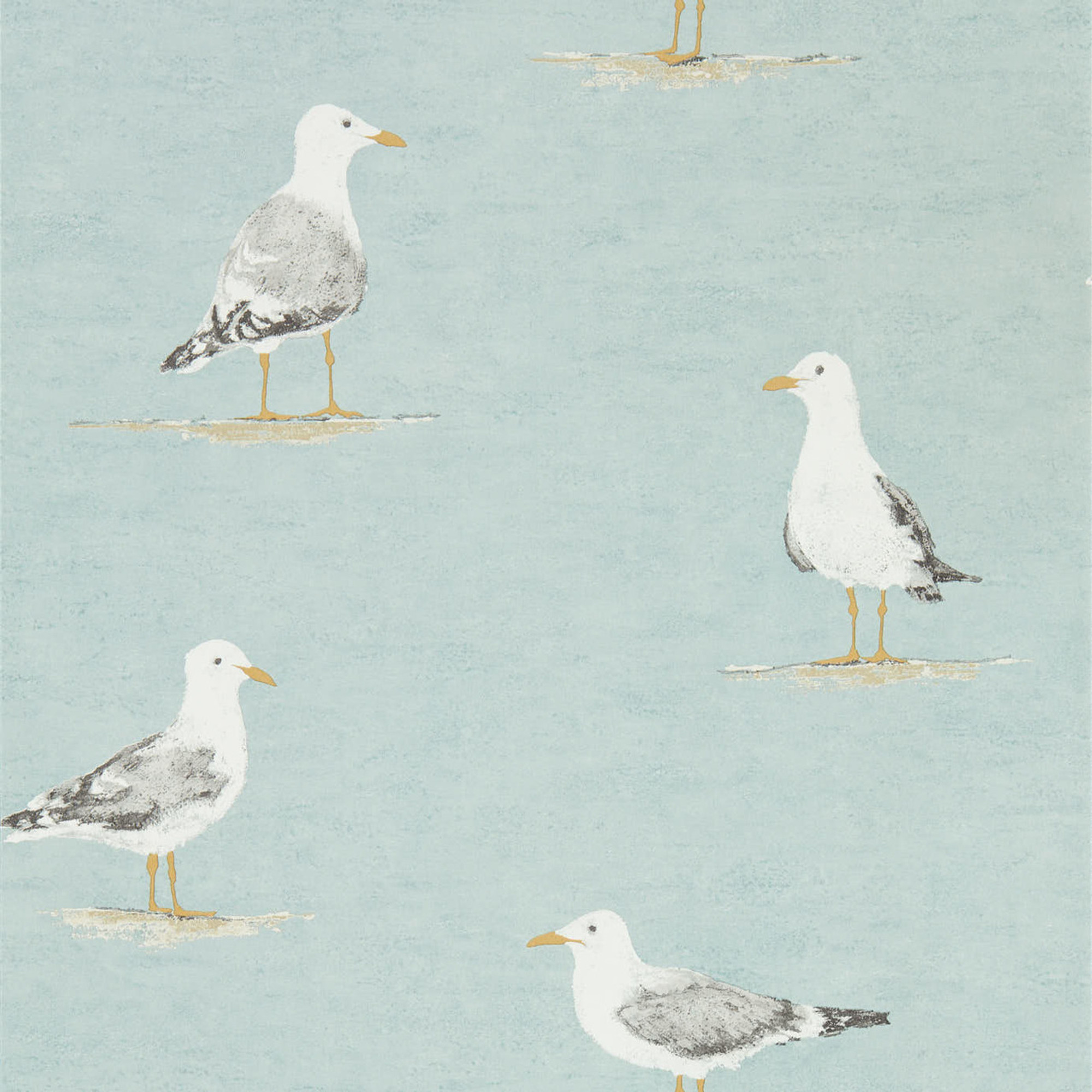 Sanderson Shore Birds Seagull Sky Blue Wallpaper