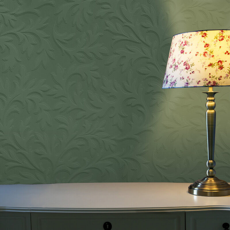 Embossed Blown Vinyl Wallpaper Anaglypta High Leaf Paintable