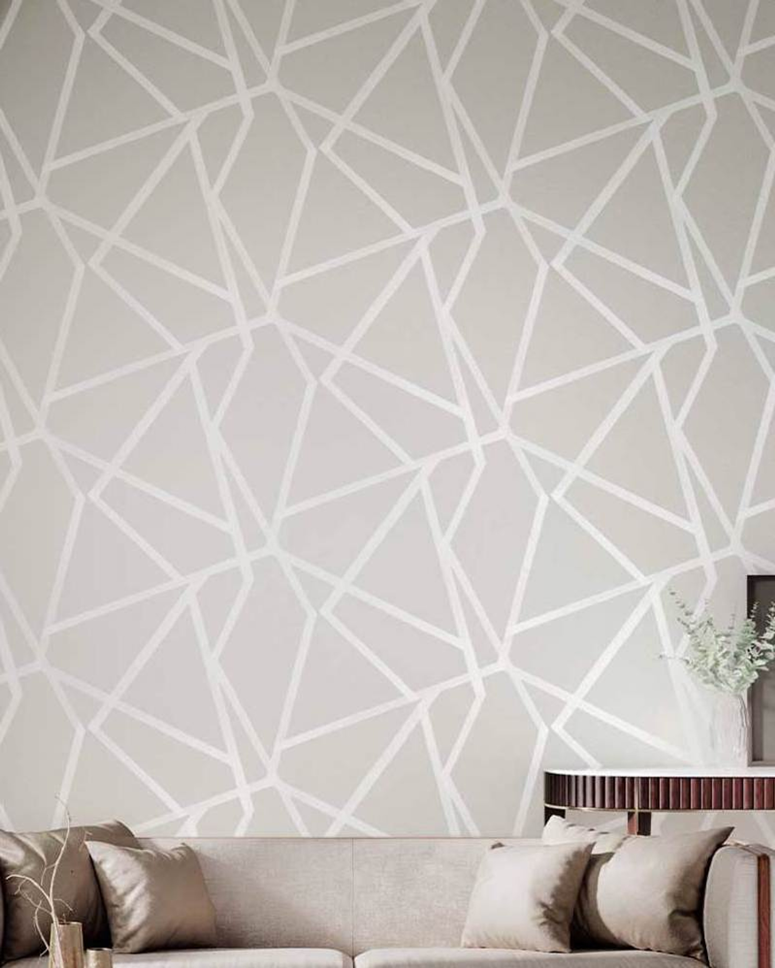 Modern Geometric Charcoal Pearl Wallpaper | Harlequin Sumi