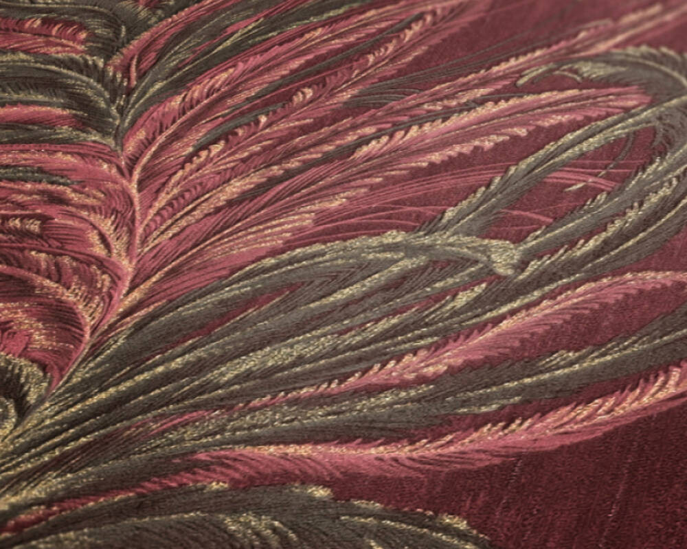 Textured Large Scale Print Red Wallpaper | AS Creation Feathers