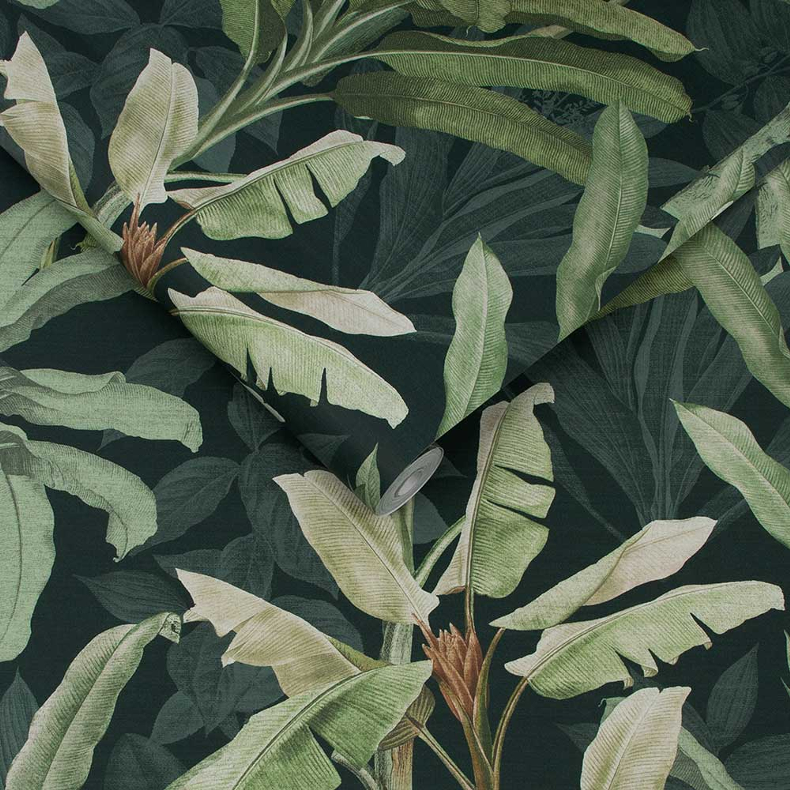 Jungle Banana Palm Leaves Emerald Green Wallpaper | Graham & Brown Borneo