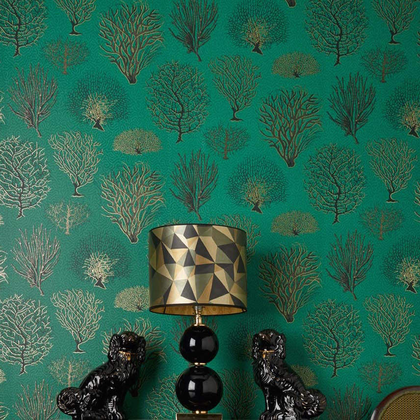 Coastal Corals Green Non Woven Wallpaper 107/2007 Cole and Son Seafern