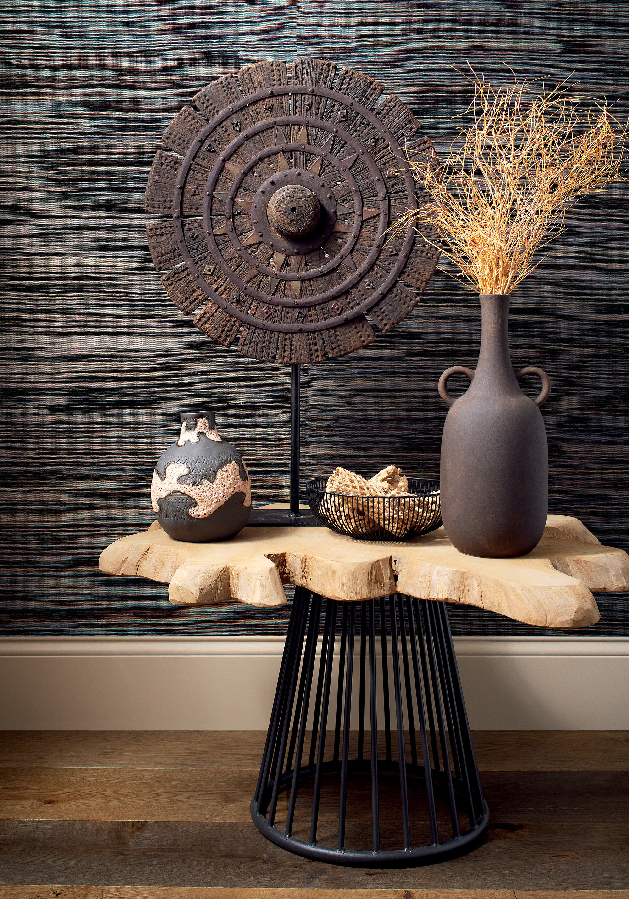 Textured Fine Weave Sisal Grasscloth Fog Grey Wallpaper | Thibaut ...
