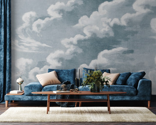 Clouds Sky Blue Wallpaper Wall Mural | Living and Dining Wallpaper