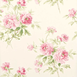 Vintage French Inspired Rose Pink Peonies Wallpaper | Sanderson Adele