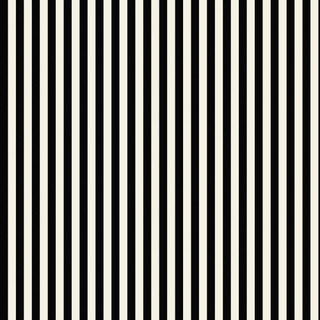Black and Pearl White Classic Medium Stripe Wallpaper