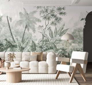 Green Exotic Jungle Tropical Palms Wallpaper Mural