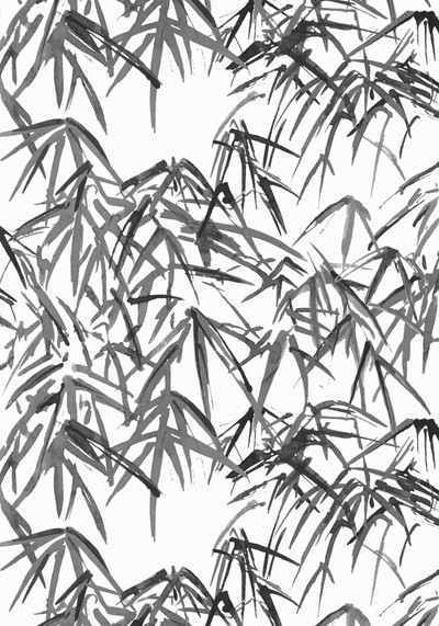 Chinoiserie Inspired Trees Black White Non Woven Wallpaper | Anna ...