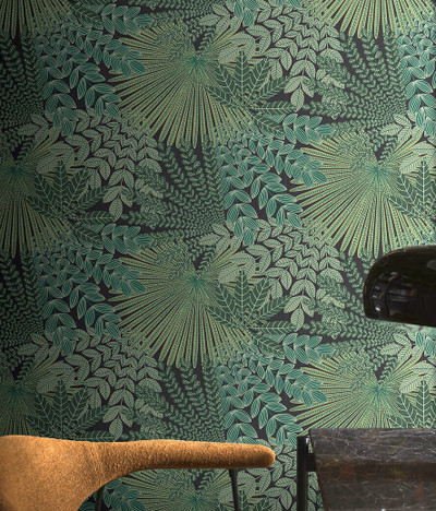 Borastapeter Velvet Leaves Exotic Blue Turquoise Wallpaper 2261