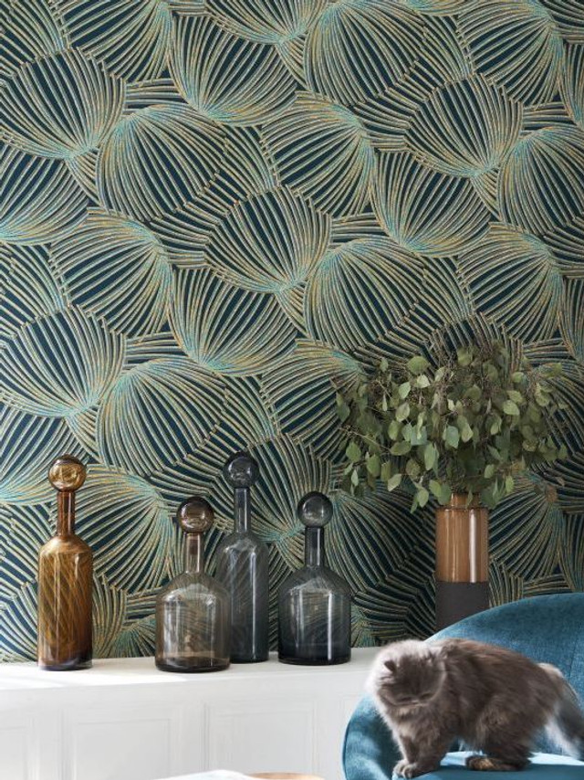 Large Scale Botanical Leaves Green Non Woven Wallpaper | Casadeco ...