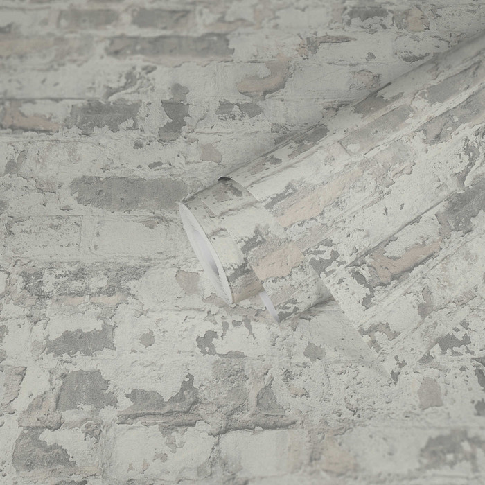 Distressed Stone - Cream / Grey
