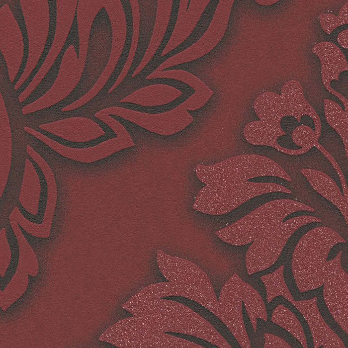 Glitter Damask - Crimson