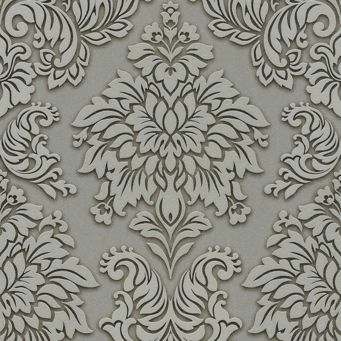 Glitter Damask - Grey