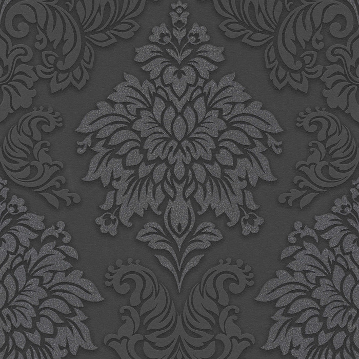 Glitter Damask - Black