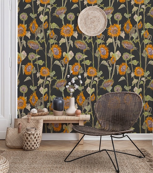 Sunflowers - Black
