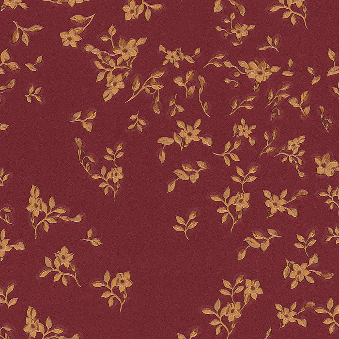 Tiny Flowers - Deep Red / Gold