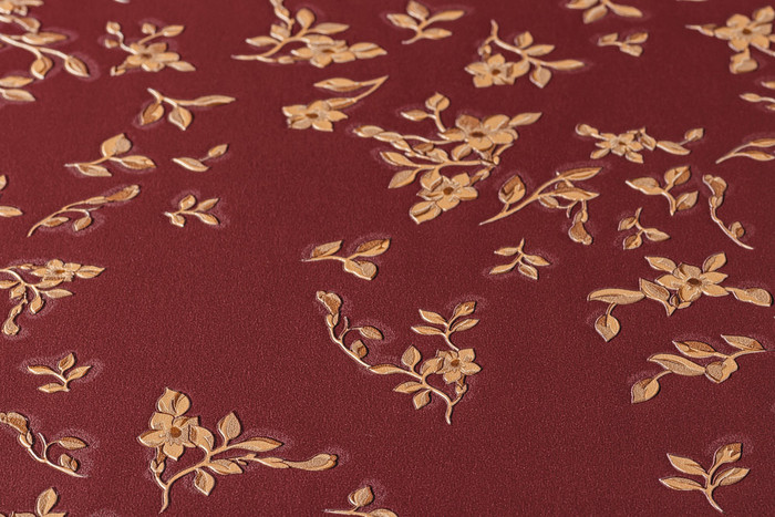 Tiny Flowers - Deep Red / Gold