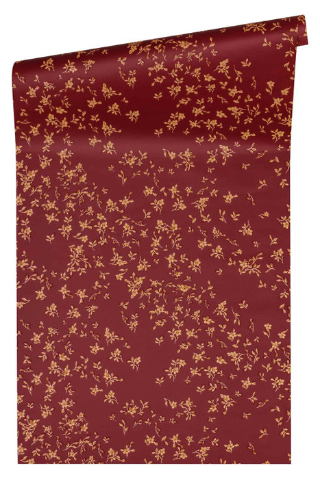 Tiny Flowers - Deep Red / Gold