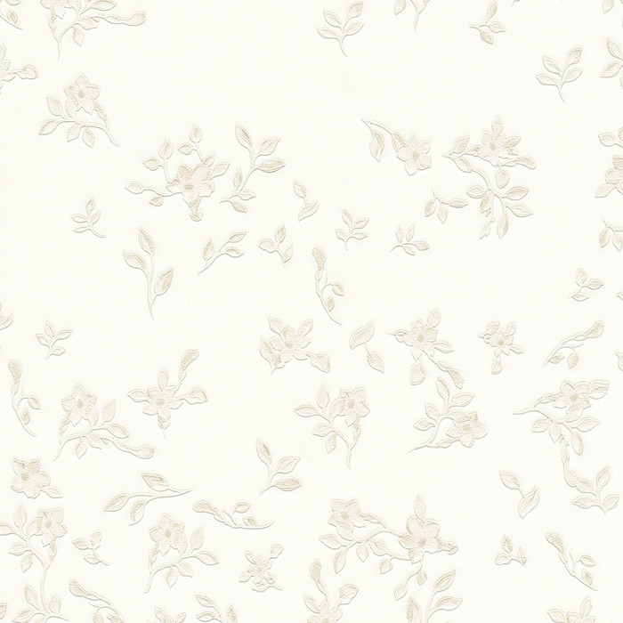 Tiny Flowers - White / Metallic