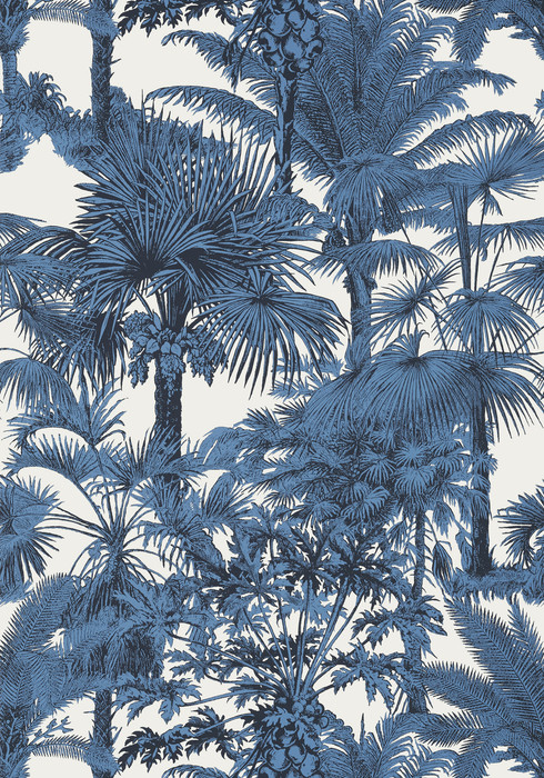 Palm Botanical - Navy Blue